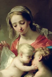 Madonna und Kind mit den Heiligen Johannes, Anna und Rocco (Detail)